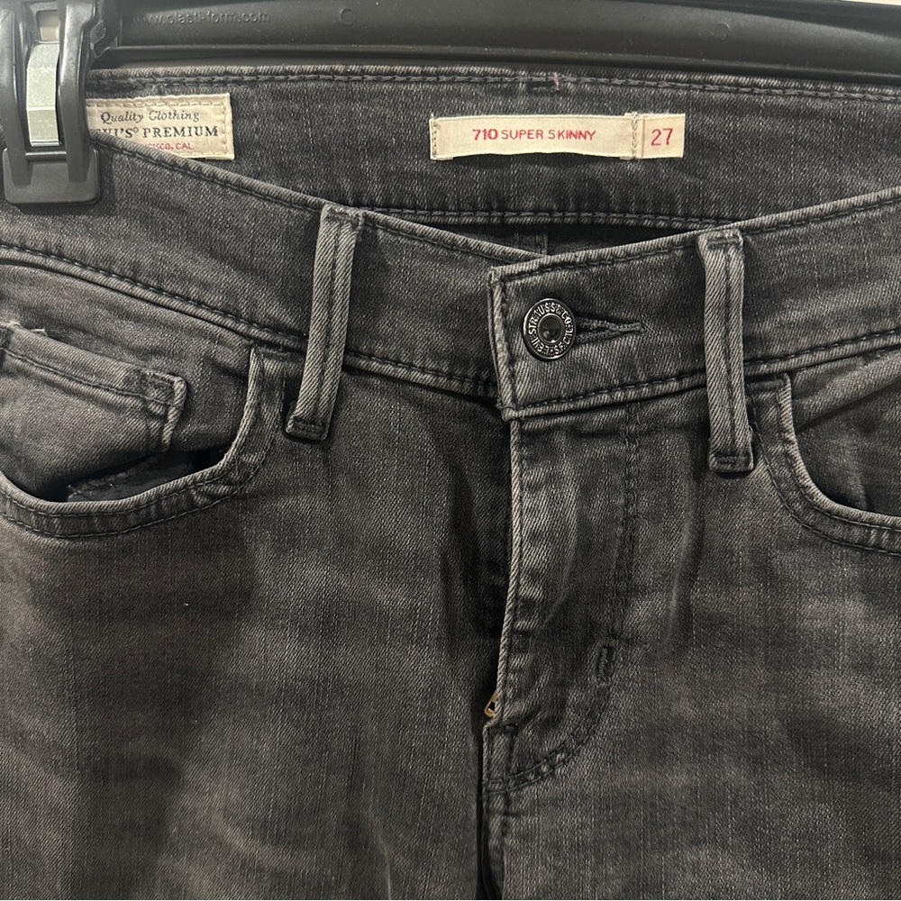 Levi's premium 710 super skinny gray jeans - Picture 2 of 4